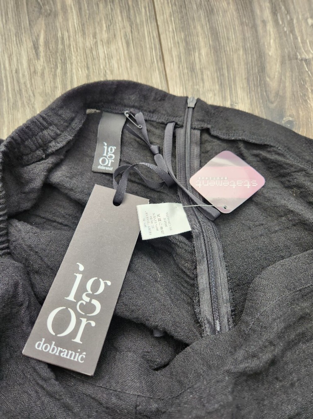 NWT $234 Igor Dobranic 100% Linen Lagenlook Layered Bubble Artsy Dakar Skirt XL - Picture 8 of 13